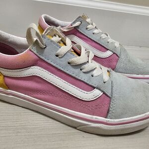 Vans Pink and Blue Girls Sneakers Size 5.5Y